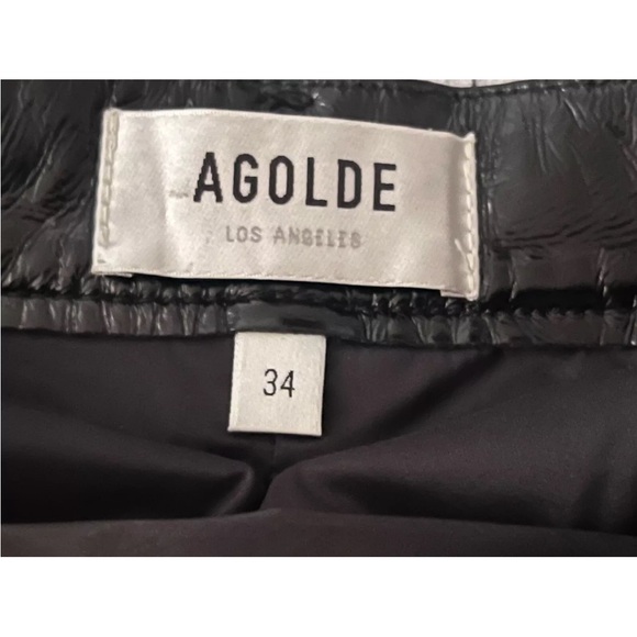 AGOLDE 90s Pinch Waist Recycled Leather Pants High Rise Detox Sz 34 - Picture 9 of 11